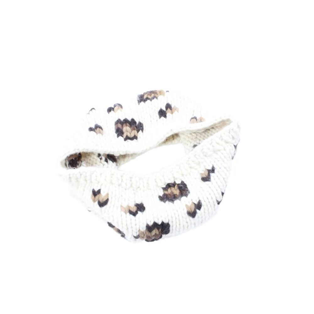 Eugenia Kim Womens Wool Animal Print Chunky Knit Loop Scarf Beige